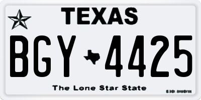 TX license plate BGY4425