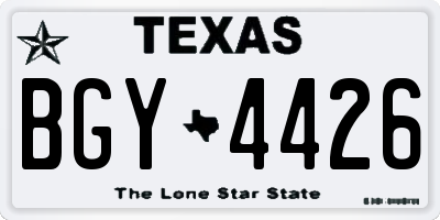 TX license plate BGY4426