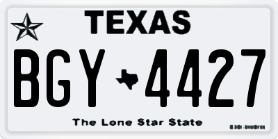 TX license plate BGY4427