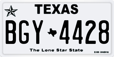 TX license plate BGY4428