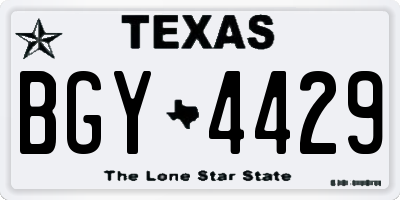 TX license plate BGY4429