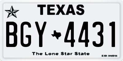 TX license plate BGY4431