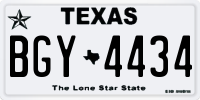 TX license plate BGY4434