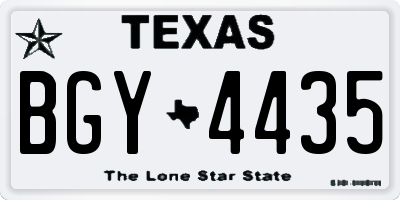 TX license plate BGY4435