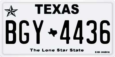 TX license plate BGY4436