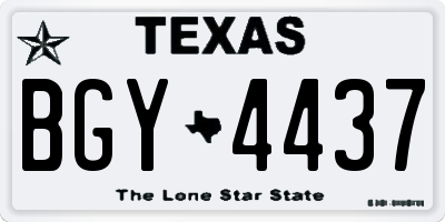 TX license plate BGY4437
