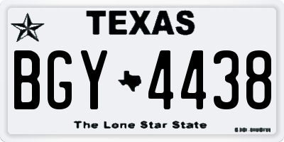 TX license plate BGY4438