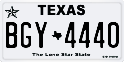 TX license plate BGY4440
