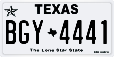 TX license plate BGY4441
