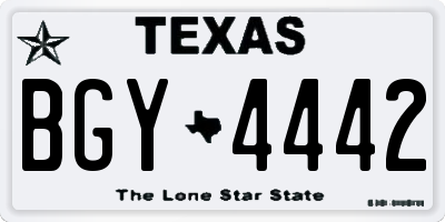 TX license plate BGY4442