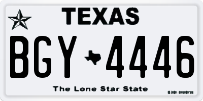 TX license plate BGY4446