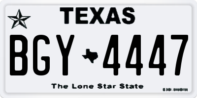 TX license plate BGY4447