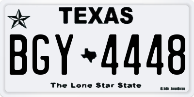 TX license plate BGY4448