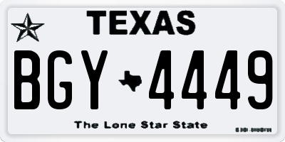 TX license plate BGY4449