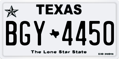 TX license plate BGY4450