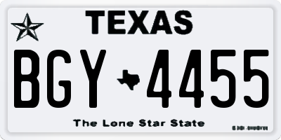 TX license plate BGY4455