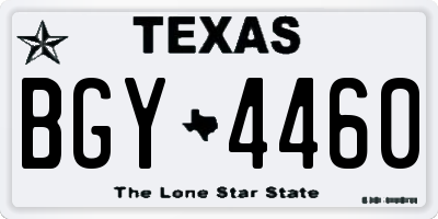 TX license plate BGY4460