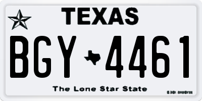 TX license plate BGY4461