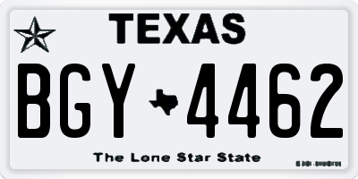 TX license plate BGY4462