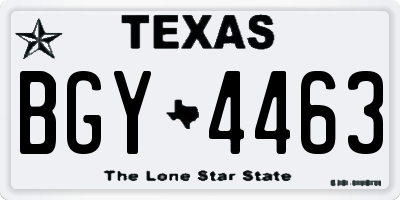 TX license plate BGY4463