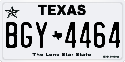 TX license plate BGY4464
