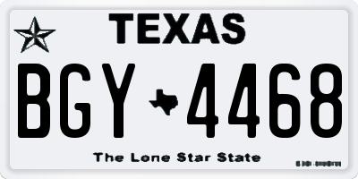 TX license plate BGY4468