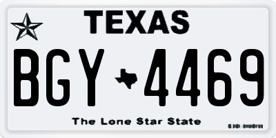TX license plate BGY4469