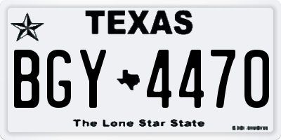 TX license plate BGY4470