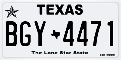 TX license plate BGY4471