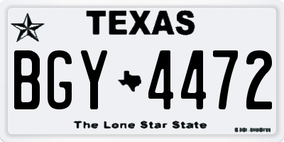 TX license plate BGY4472
