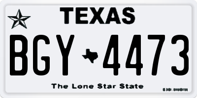 TX license plate BGY4473