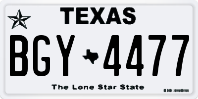 TX license plate BGY4477