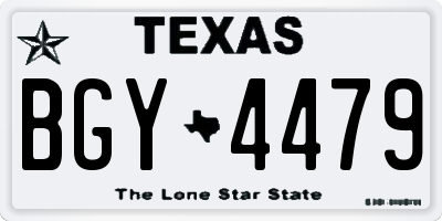 TX license plate BGY4479
