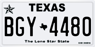 TX license plate BGY4480