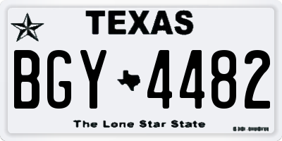 TX license plate BGY4482