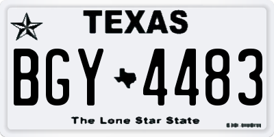 TX license plate BGY4483