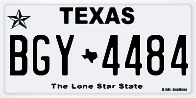 TX license plate BGY4484