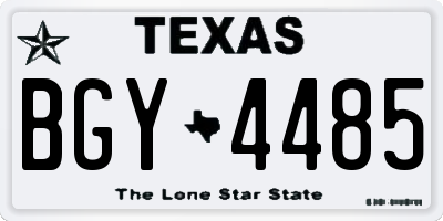 TX license plate BGY4485