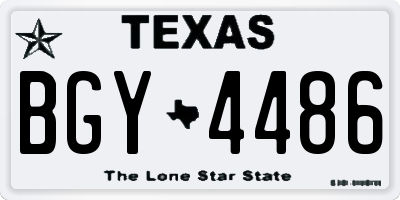 TX license plate BGY4486