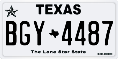 TX license plate BGY4487