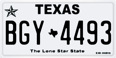 TX license plate BGY4493
