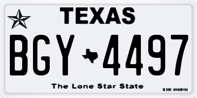 TX license plate BGY4497