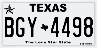 TX license plate BGY4498