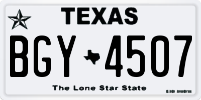 TX license plate BGY4507