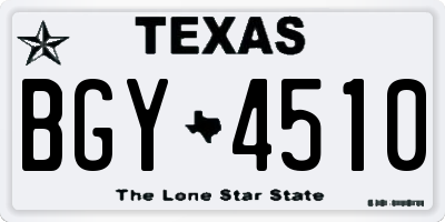 TX license plate BGY4510
