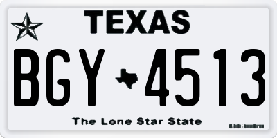 TX license plate BGY4513