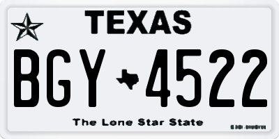 TX license plate BGY4522