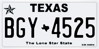 TX license plate BGY4525