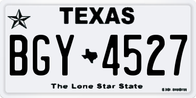 TX license plate BGY4527