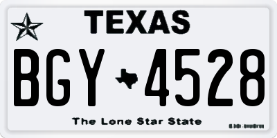 TX license plate BGY4528